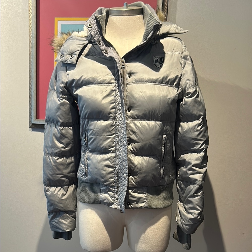 American Eagle Outfitters Gray Puffer Coat Ultimate Warmth